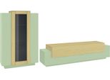 Dmora Parete Attrezzata Lazzate 280X45X120.5H Cm Verde, Modulabile 10 Ripiani