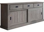 Dmora Credenza Malonno 220X50X95H Cm Grigio Rovere Grigio, 2 Ripiani 3 Cassetti