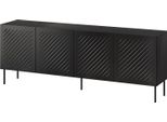 Dmora Credenza Carema 200.5X42X75H Cm Nero, 2 Ripiani 6 Vani