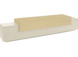 Dmora Mobile Porta Tv Curino 240X45X51.5H Cm Beige, 3 Ripiani 4 Vani