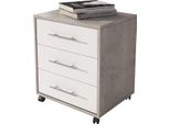 Dmora Cassettiera Pisano 43X40X57H Cm Grigio Cemento, 3 Cassetti Apertura Scorrevole