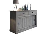 Dmora Credenza Lupara 138X50X95H Cm Grigio Rovere Grigio, 2 Ripiani 2 Cassetti