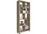 Dmora Libreria Veniano 68X25X161H Cm Marrone, Cassetti 8 Ripiani