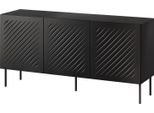 Dmora Credenza Stilo 150.5X42X75H Cm Nero, Un Ripiano 3 Vani