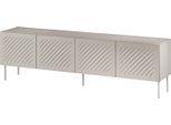 Dmora Mobile Porta Tv Ronca 200.5X42X60H Cm Beige, Un Ripiano 4 Vani
