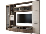 Dmora Parete Attrezzata Sovizzo 270X50X213H Cm Marrone Noce, 5 Ripiani Modulabile