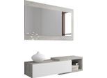 Dmora Mobile Da Ingresso Fabbrico 95X28X77H Cm Bianco, Specchio Incluso Un Cassetto
