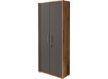 Dmora Armadio Multiuso 2 Ante Saponara 78.5X188H Cm Marrone Rovere, 4 Ripiani Apertura Battente
