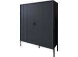 Dmora Credenza Wallis 103.6X39.6X129.4H Cm Nero, 4 Ripiani Cassetti