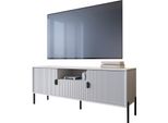 Dmora Mobile Porta Tv Rabattone 155X39.6X68.7H Cm Beige, Ripiani Un Cassetto