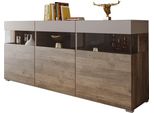 Dmora Credenza Fanna 180X41X80H Cm Marrone, 3 Ripiani 3 Ante