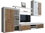 Dmora Parete Attrezzata Casies 293X50X193H Cm Bianco, 11 Ripiani Modulabile