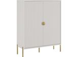 Dmora Credenza Wallis 103.6X39.6X129.4H Cm Beige, 4 Ripiani Cassetti