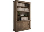 Dmora Libreria Evandro 122X40X203H Cm Marrone Noce, 3 Ripiani 2 Ante