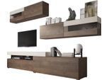 Dmora Parete Attrezzata Giacosa 276X48X248H Cm Marrone Noce, Ripiani Modulabile