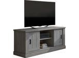 Dmora Mobile Porta Tv Mesola 45X46X60H Cm Grigio Rovere Grigio, Un Ripiano Apertura Scorrevole