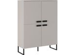 Dmora Armadio Multiuso Grande Gaiarine 107.9X144H Cm Beige, 6 Ripiani 4 Ante