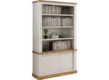 Dmora Libreria Evandro 122X40X203H Cm Bianco, 3 Ripiani 2 Ante