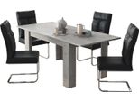 Dmora Tavolo Allungabile Marene 200X90X75H Cm Grigio Cemento, Allungabile Meccanismo Estensione Allunga Centrale