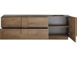 Dmora Mobile Porta Tv Silea 182X44X63H Cm Marrone Quercia, Un Ripiano Apertura Maniglia