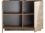 Dmora Credenza Introd 120X44X90H Cm Marrone Rovere, 2 Ripiani 4 Vani