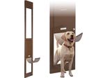 Porta Per Cani Vevor Per Porta Scorrevole In Vetro, Regolabile In Altezza Da 1927 A 2040 Mm, Telaio In Lega Di Alluminio Con Cerniere Metalliche Girevoli E Serratura, Dimensioni Tenda 260,4 X 412,8 Mm, Marrone
