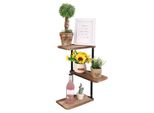 Fativo Scaffale A Parete Scaffale Angolare 3 Livelli Legno Scaffale Rustico Galleggiante Scaffale Pensile Scaffale Regolabile Direzionalmente Per Camera Da Letto Soggiorno Corridoio Bagno