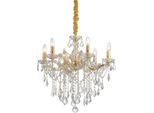 Lampadario Classico Florian Metallo-Cristallo Oro 6 Luci E14