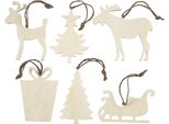 Creativ Company Cc Ornamenti Natalizi In Legno 6 Pezzi