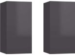 Vidaxl Mobili Tv 2 Pz. Grigio Lucido 30,5X30X60 Cm Materiale A Base Di Legno