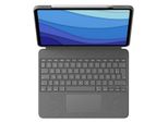 Logitech Combo Touch - Tastiera E Custodia Folio - Con Trackpad - Retroilluminata - Apple Smart Connector - Azerty - Francese - Grigio Oxford - Per Apple Ipad Pro Da 12,9 Pollici (5A Generazione)