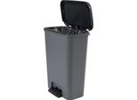 Cestino Curver Compatta Bin, 50 Litri, 29.4X49.6X62 Cm, Nero/Grigio, Per Rifiuti, Con Pedale