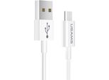 Cavo Usams U23 Microusb 2A Ricarica Rapida 1M Bianco/Bianco Sj284Usb01 (Us-Sj284)