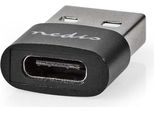 Adattatore USB-A | Usb 2.0 | USB-A Maschio | USB-C™ Femmina | 480 Mbps | Rotondo | Nichelato | Nero | Scatola