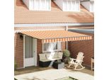 Vidaxl Tenda Da Sole Retrattile In Tessuto Giallo E Arancione 400 X 300 Cm