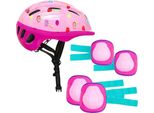 Multimarca Helm + Schutzset Rosa Rosa One Size