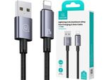 Cavo Usams Usb A Lightning 2,4 A 1,2 M A Ricarica Rapida Acciaio/Foglia Sj667Usb01 (Us-Sj667)