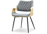 Sedia Da Pranzo Di Design Nenet - Rovere / Grigio / Nero