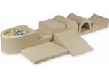 Il Più Grande Parco Giochi In Schiuma Con Piscina, Micro Beige + 100 Palline: Trasparenti, Opalescenti, Oro Chiaro, Argento, Beige