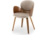 Sedia Da Pranzo Di Design Rawan - Beige / Noce
