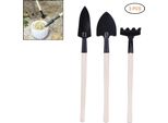 3 Pcs/Set Mini Garden Hand Tool Kit Plant Gardening Wood Handle Shovel Spade Rake Trowel Gardening Tool