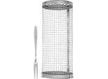 Rolling Barbecue Basket Griglia Aperta In Acciaio Inox Rete Metallica Cilindro Grill Basket Per Pesce Verdure Patatine Fritte S