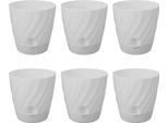 6 Pezzi Vaso Di Fiori In Plastica Contenitore Per Piante Da Giardinaggio Fioriera In Plastica Leggera Per Casa Balcone Giardino Bianco