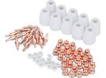 70Pcs Consumabili Elettrodi Punte Ugello Plasma Cutter Per PT?31 LG?40 CUT40 CUT50 Torcia Da Taglio