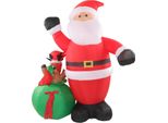 Babbo Natale Gonfiabile Alce Incorporato Led Resistente Alle Intemperie E Allo Sbiadimento Decorazione Natalizia Gonfiabile Per Prato 100?240V Eu Plug