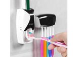 Porta Spazzolino Da Denti A Parete Distributore Automatico Di Dentifricio Spremiagrumi Per Il Bagno Della Famiglia Nero