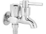 G1/2In Singolo Rubinetto Freddo Doppio Teste 1 Ingresso 2 Uscita Doppio Uso Lavatrice Rubinetto Acqua