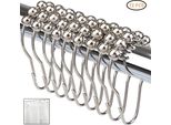 12PCS Antiruggine Doppio Scorrimento Doccia Cortina Ganci Per Bagno Doccia Aste Tende