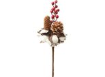 Steli Di Bacche Rosse Artificiali Ramo Di Pigne Stelo Di Cotone Essiccato Fiori Di Natale Per L'albero Di Natale Corona Floreale Picks Wedding Holiday Decor