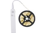DC5-6V 2.3W 3 Metri 180 Led Strip Light Cabinet Lamp Aaa Battery Powered Operated Usb Charging Port Design Pir Motion Sensor Human Infrared Induction Technology Sensitive Light Control 3 Different Lighting Modes Effects Adjustable Customed Delay-Time IP65 Water Resistance Portable For Wardrobe Closet Cupboard